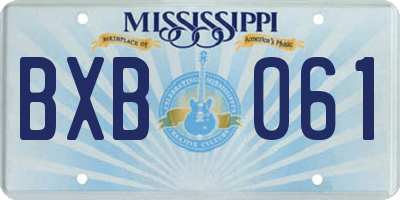MS license plate BXB061