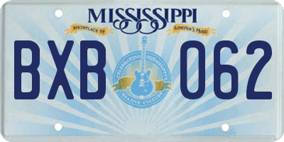 MS license plate BXB062
