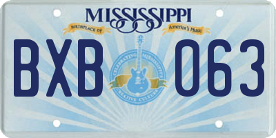MS license plate BXB063