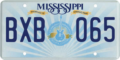 MS license plate BXB065