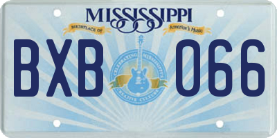 MS license plate BXB066