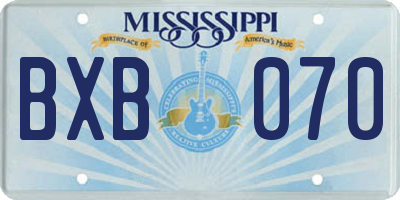 MS license plate BXB070