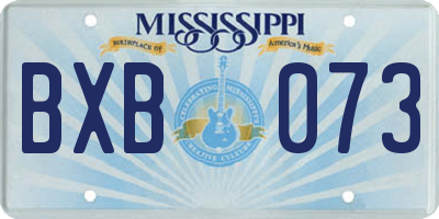 MS license plate BXB073