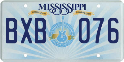 MS license plate BXB076