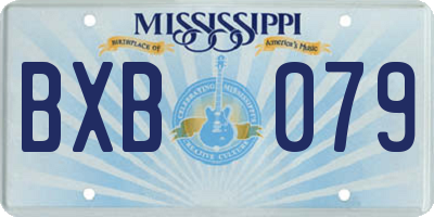 MS license plate BXB079