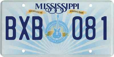 MS license plate BXB081