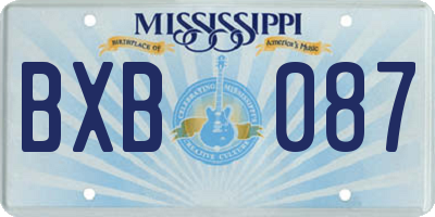 MS license plate BXB087