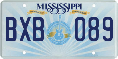 MS license plate BXB089