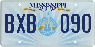 MS license plate BXB090