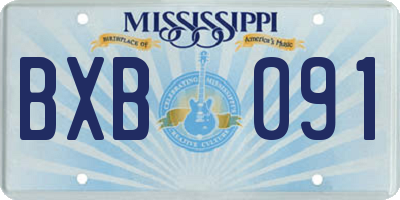 MS license plate BXB091