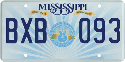 MS license plate BXB093