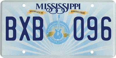 MS license plate BXB096