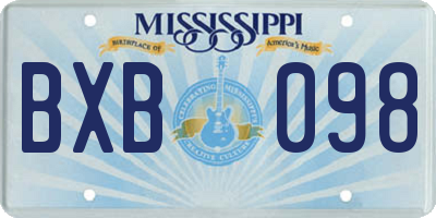 MS license plate BXB098