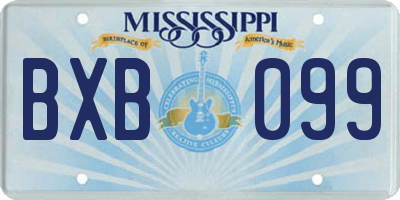 MS license plate BXB099