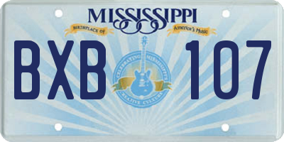MS license plate BXB107