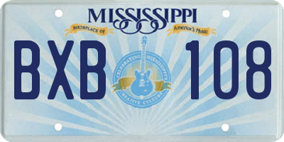 MS license plate BXB108