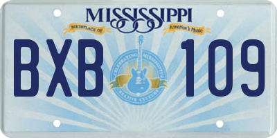 MS license plate BXB109