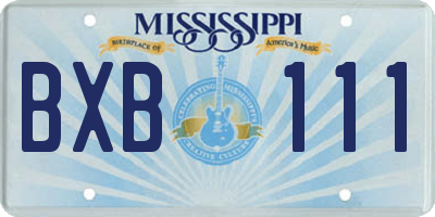 MS license plate BXB111