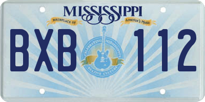 MS license plate BXB112