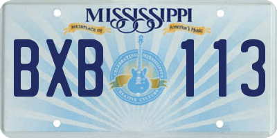MS license plate BXB113