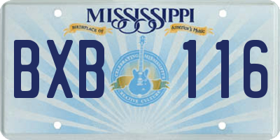 MS license plate BXB116