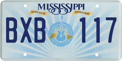 MS license plate BXB117
