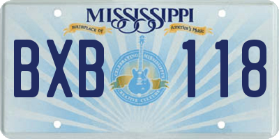 MS license plate BXB118