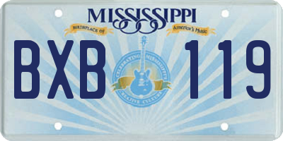 MS license plate BXB119