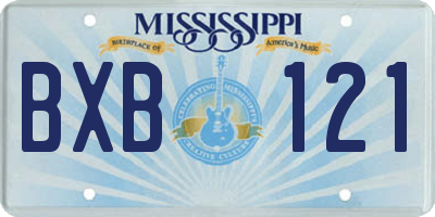 MS license plate BXB121