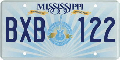 MS license plate BXB122