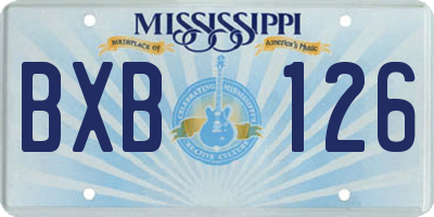 MS license plate BXB126