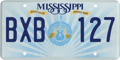 MS license plate BXB127