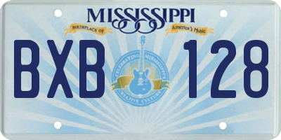 MS license plate BXB128