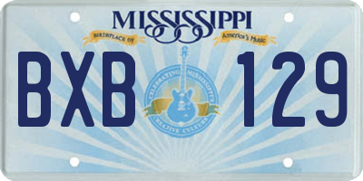 MS license plate BXB129