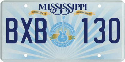 MS license plate BXB130