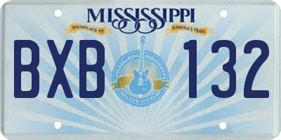 MS license plate BXB132