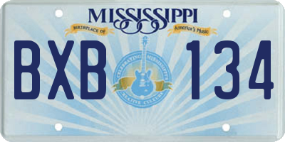 MS license plate BXB134