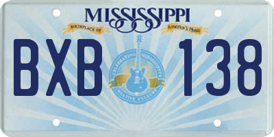 MS license plate BXB138
