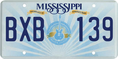 MS license plate BXB139