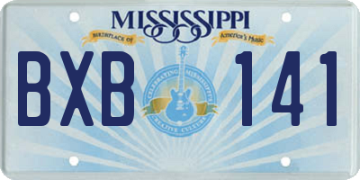 MS license plate BXB141