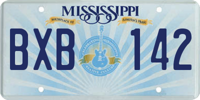 MS license plate BXB142