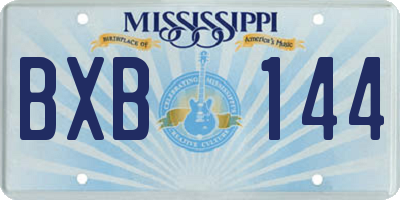 MS license plate BXB144