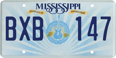 MS license plate BXB147