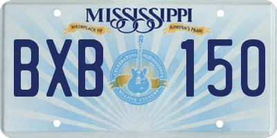 MS license plate BXB150