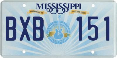 MS license plate BXB151