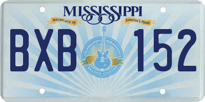 MS license plate BXB152