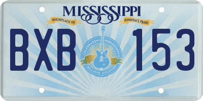 MS license plate BXB153