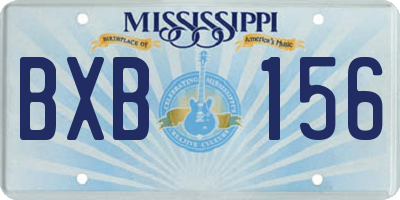 MS license plate BXB156