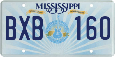 MS license plate BXB160