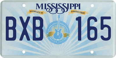 MS license plate BXB165